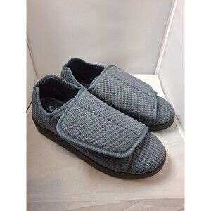 SILVERTS Men's Extra Wide Adaptive Slippers Size 10 Slate Grey